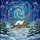 Tiffany-Style Snow-Covered Cottage Evergreen Winter Night - Glowing Jewel Tone Decor Stained Glass Suncatcher - 5