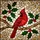 Male Cardinal Stained Glass Art with Holly Leaves & Red Berries, Tiffany Mosaic Style Stained Glass Suncatcher - 5