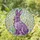 Lavender Purple Rabbit Stained Glass Meadow Art with White Daisy Flowers & Green Grass Stained Glass Suncatcher - 1