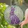 Lavender Purple Rabbit Stained Glass Meadow Art with White Daisy Flowers & Green Grass Stained Glass Suncatcher - 2