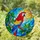 Scarlet Macaw Tiffany Style Stained Glass - Intricate Jewel Tone Parrot & Mosaic Sky Stained Glass Suncatcher - 1