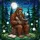 Bigfoot Reading Book Stained Glass Art - Nocturnal Forest Moon Tiffany Style Design Stained Glass Suncatcher - 5