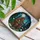 Bigfoot Reading Book Stained Glass Art - Nocturnal Forest Moon Tiffany Style Design Stained Glass Suncatcher - 3