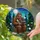 Bigfoot Reading Book Stained Glass Art - Nocturnal Forest Moon Tiffany Style Design Stained Glass Suncatcher - 2