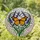 Monarch Butterfly Heart Stained Glass Lavender Floral Tiffany Style Home Decor Stained Glass Suncatcher - 1