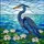 Majestic Blue Heron Water Lilies Stained Glass Pond Scene - Tiffany Style Art Decor Stained Glass Suncatcher - 5
