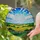 Rolling Hills Agricultural Fields Tiffany Stained Glass Sky Clouds Lavender Wildflowers Stained Glass Suncatcher - 2