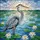 Great Blue Heron Tiffany Style Stained Glass Pond Art with Water Lilies - Wildlife Decor Stained Glass Suncatcher - 5