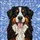 Bernese Mountain Dog Stained Glass Window Art - Tiffany Tri-Color Fur Mosaic Decor Gift Stained Glass Suncatcher - 5