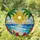 Stained Glass Sun Ocean Beach Palms Tropical Flowers - Tiffany Style Window Art Decor Stained Glass Suncatcher - 1