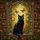 Black Cat Emerald Eyes Tiffany Glass Arched Window Bookshelves & Butterflies Vines Stained Glass Suncatcher - 5