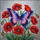 Colorful Iridescent Butterfly Red Poppies Glowing Tiffany Stained Glass Window Art Stained Glass Suncatcher - 5