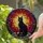 Black Cat Stained Glass Tiffany Style Sunset Sky Emerald Eyes Intricate Tree Branches Stained Glass Suncatcher - 2