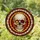 Detailed Human Skull Stained Glass Mosaic Art - Glowing Ember Eyes Tiffany Style Stained Glass Suncatcher - 1