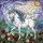 White Unicorn Stained Glass, Multicolored Mane, Flowing Tail, Floral Garden & Celestial Sky Stained Glass Suncatcher - 5