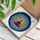 Meditating Lotus Pose Silhouette Dark Indigo Blue Teal Mosaic Celestial Patterns Stained Glass Suncatcher - 3
