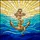 Bronze Gold Nautical Anchor Rope Ocean Waves Sky Sunburst Tiffany Style Glass Stained Glass Suncatcher - 5