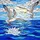 Two Seagulls Mid-Flight Ocean Waves Sky Clouds - Jewel Tone Stained Glass Art Decor Gift Stained Glass Suncatcher - 5