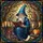 Stained Glass Gnome Wizard Reading Ancient Book - Enchanted Forest Magic Fantasy Gift Stained Glass Suncatcher - 5