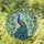 Majestic Blue Peacock Stained Glass Art Tiffany Style Intricate Floral Mosaic Jewel Tones Stained Glass Suncatcher - 1
