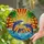 Dolphins Tropical Sunset Ocean Waves Palm Trees Tiffany Style Stained Glass Gift Stained Glass Suncatcher - 2