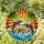 Dolphins Tropical Sunset Ocean Waves Palm Trees Tiffany Style Stained Glass Gift Stained Glass Suncatcher - 1