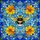 Bumblebee Tiffany Stained Glass Floral Mosaic - Jewel Tones Sky Blue Suncatcher Art Stained Glass Suncatcher - 5