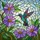 Vibrant Iridescent Hummingbird Stained Glass Flowers - Tiffany Style Mosaic Decor Gift Stained Glass Suncatcher - 5