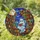 Tiffany Stained Glass Ghost Reading Book Bookshelf Moon Night Sky - Book Lover Gift Stained Glass Suncatcher - 1