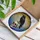 Black Raven Human Skull Stained Glass Orange Eye Mosaic Intricate Patterns Stained Glass Suncatcher - 3