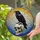 Black Raven Human Skull Stained Glass Orange Eye Mosaic Intricate Patterns Stained Glass Suncatcher - 2