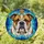 English Bulldog Portrait Stained Glass Mosaic - Tiffany Style Jewel Tone Pet Lover Gift Stained Glass Suncatcher - 1