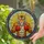 Muscular Tiger Red Boxing Gloves Stained Glass Fierce Gaze - Ornate Tiffany Style Mosaic Art Stained Glass Suncatcher - 2