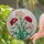 Tiffany Stained Glass Carnation Flower - Red Peach Emerald Green Mosaic Floral Home Decor Stained Glass Suncatcher - 2