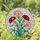 Tiffany Stained Glass Carnation Flower - Red Peach Emerald Green Mosaic Floral Home Decor Stained Glass Suncatcher - 1