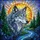 Majestic Gray Wolf Stained Glass Tiffany Art - Pine Trees River Setting Sun Jewel Tones Stained Glass Suncatcher - 5