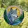 Majestic Gray Wolf Stained Glass Tiffany Art - Pine Trees River Setting Sun Jewel Tones Stained Glass Suncatcher - 1