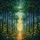 Stained Glass Mystical Forest Path Golden Glowing Light Ethereal Fireflies Orbs Stained Glass Suncatcher - 5