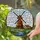 Dutch Windmill Stained Glass River House Countryside Art with Serene Sky & Clouds Stained Glass Suncatcher - 2