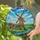 Dutch Windmill Stained Glass Houses River Landscape - Tiffany Style Window Decor Stained Glass Suncatcher - 2