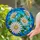 Stained Glass Daisies Cluster Iridescent Blue Teal Mosaic Background Green Leaves Stained Glass Suncatcher - 2