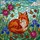 Fluffy Red Fox Butterflies Flowers Stained Glass Art Jewel Tone Meadow Sky Nature Stained Glass Suncatcher - 5