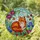 Fluffy Red Fox Butterflies Flowers Stained Glass Art Jewel Tone Meadow Sky Nature Stained Glass Suncatcher - 1
