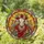 Weathered Horse Skull Floral Crown Stained Glass Tiffany Style Wildflower Mosaic Art Stained Glass Suncatcher - 1