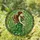 Stained Glass Woman Green Gown Leaves Vines Tiffany Style Botanical Art Stained Glass Suncatcher - 1
