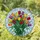 Tulips Bouquet Stained Glass Tiffany Style Colorful Mosaic Sky Intricate Pattern Stained Glass Suncatcher - 1