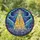 Vibrant UFO Alien Abduction Flying Saucer Celestial Floral Stained Glass Style Art Stained Glass Suncatcher - 1