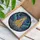Vibrant UFO Alien Abduction Flying Saucer Celestial Floral Stained Glass Style Art Stained Glass Suncatcher - 3