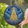 Vibrant UFO Alien Abduction Flying Saucer Celestial Floral Stained Glass Style Art Stained Glass Suncatcher - 2