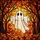Friendly Sheet Ghost Autumn Leaves Bare Trees Tiffany Stained Glass Fall Season Decor Stained Glass Suncatcher - 5